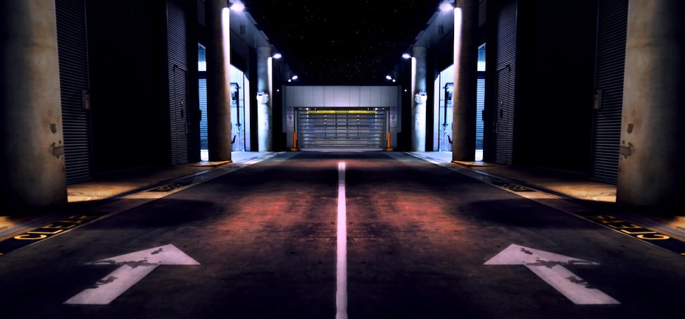 cross docking station in dark