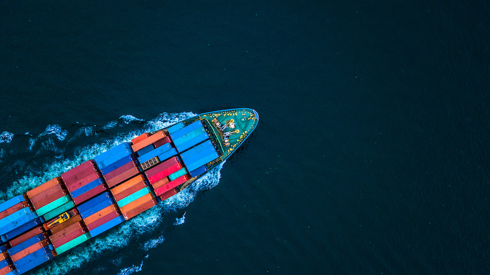 Above view of ocean freight